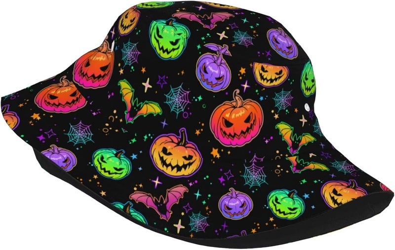 YYFD Halloween Bucket Hat for Women Men Watercolor Gothic Skull Hat Holiday Party Cap Outdoor Travel Sun Caps - Image 2